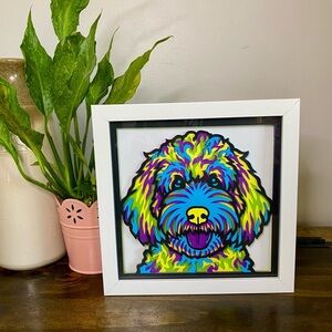 3D Labradoodle Multicolor Shadowbox